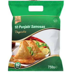 CROWN FROZEN FOODS PUNJABI SAMOSAS VEGETABLE 10 PCS (550G)